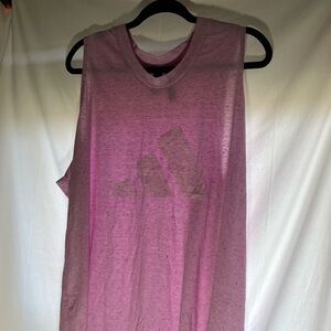 Adidas Tank Top Pink with Blue, Black, and White Accents Size 3X Women's